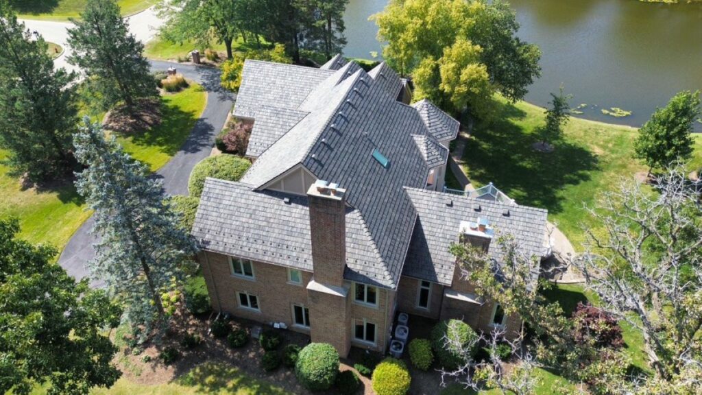 roof with skylight and vents