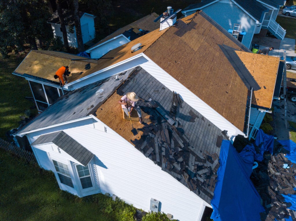 A Residential Roofing Crew