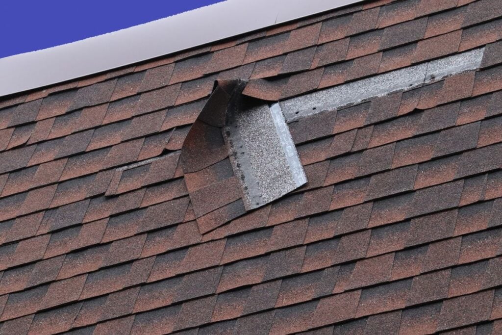 Damaged Brown Roof Shingle