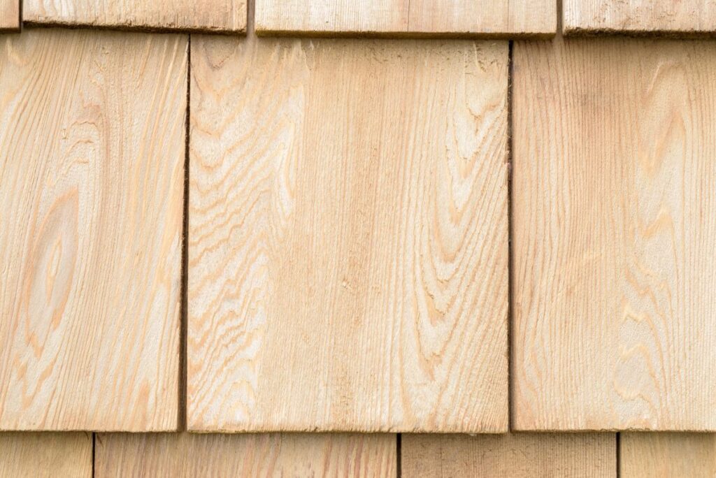 Cedar wood shingles on a roof