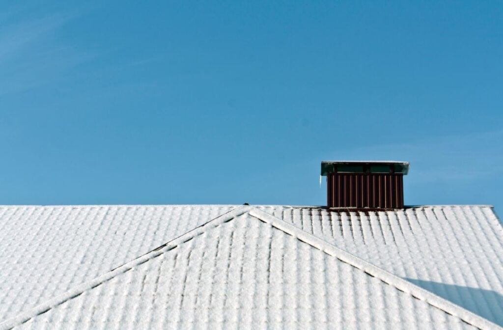 Snow on metal roof texture