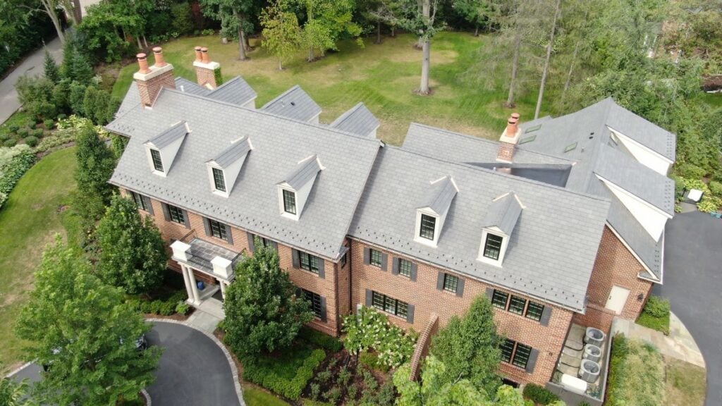house with grey roof