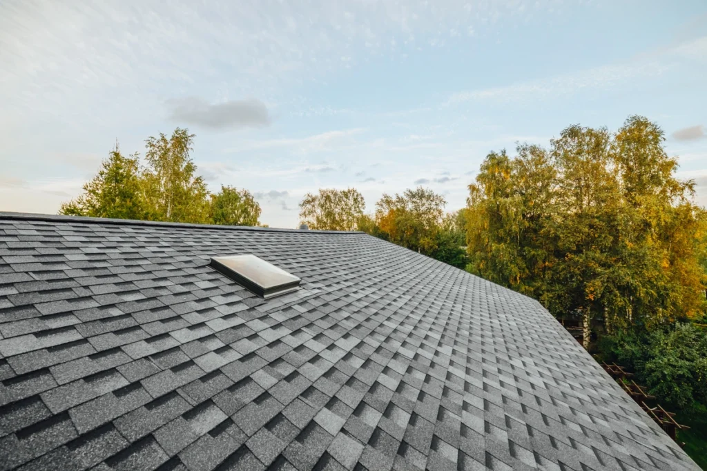 close up view of architectural roofing shingles