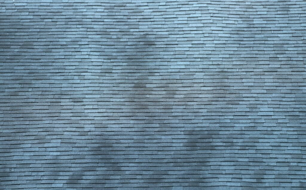 close up on old roof shingle
