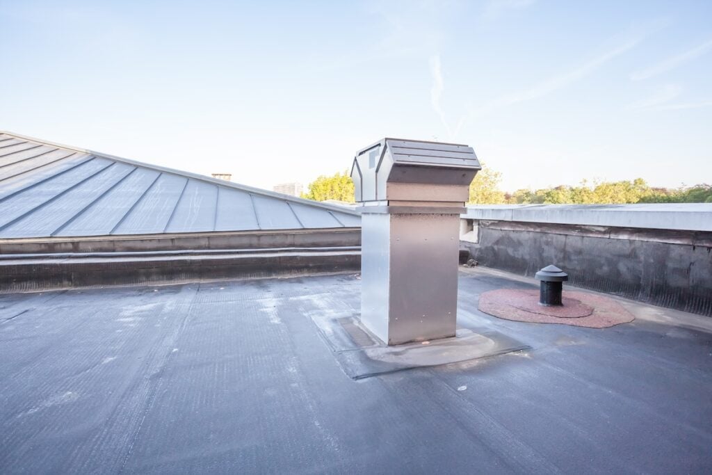 large roof vent on flat roof