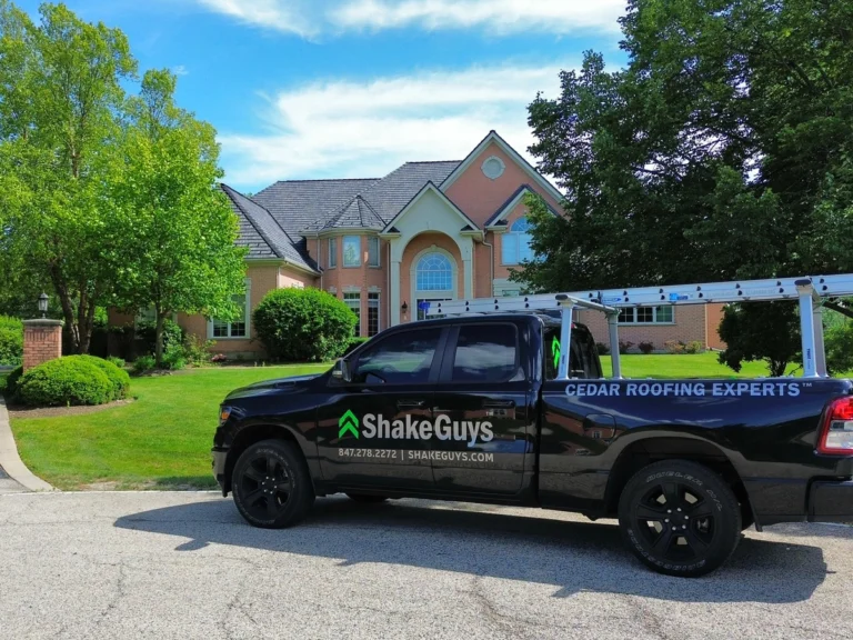 shake guys truck outside a home in highland park, il