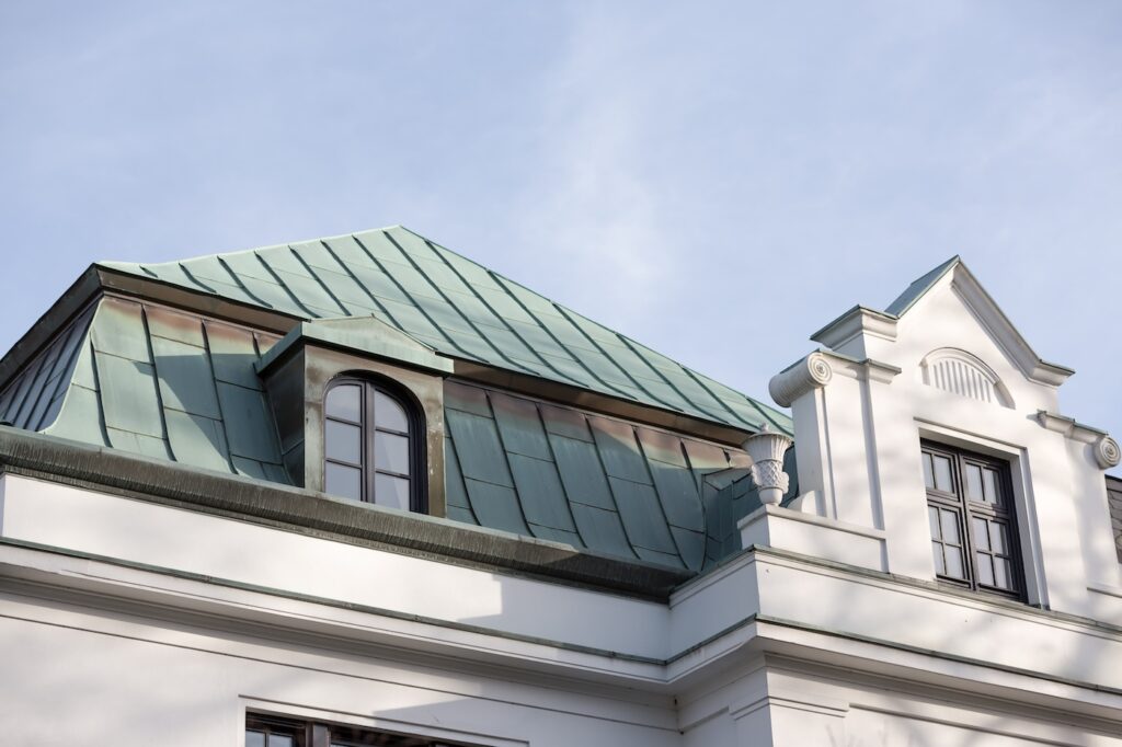 metal roofing on historical home patina copper