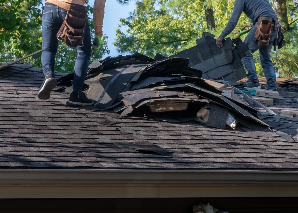 removing damaged shingles